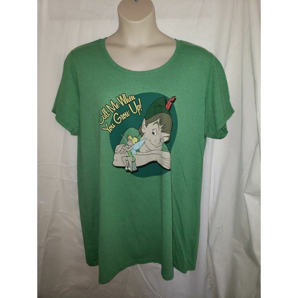 EUC DISNEY PETER PAN CALL ME WHEN YOU GROW UP TINK TINKER BELL SHIRT 4XL PLUS